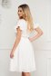 - StarShinerS midi from elastic fabric with ruffled sleeves white dress cloche 2 - StarShinerS.com