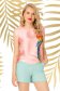 Lightpink top shirt casual flared thin fabric with graphic details 1 - StarShinerS.com
