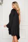 Dress black asymmetrical loose fit from satin fabric texture 2 - StarShinerS.com