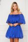 Blue dress short cut cloche off-shoulder thin fabric 1 - StarShinerS.com