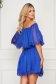 Blue dress short cut cloche off-shoulder thin fabric 2 - StarShinerS.com