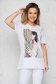 White t-shirt casual long cotton flared 2 - StarShinerS.com
