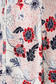 Rochie alba de zi midi in clos cu decolteu in v din material elastic cu imprimeu floral 4 - StarShinerS.ro