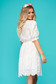 White dress daily short cut with elastic waist cotton 2 - StarShinerS.com
