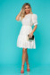 White dress daily short cut with elastic waist cotton 3 - StarShinerS.com