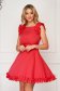 StarShinerS red dress elegant short cut cloth with ruffled sleeves 1 - StarShinerS.com