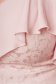 Rochie StarShinerS roz prafuit de ocazie midi tip creion din jacquard cu volanase din voal 4 - StarShinerS.ro
