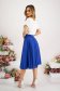 Blue Chiffon Midi Flared Skirt with High Waist - StarShinerS 3 - StarShinerS.com