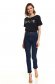 Blue trousers casual denim high waisted with pockets 2 - StarShinerS.com