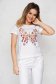 White t-shirt casual cotton flared with graphic details 1 - StarShinerS.com