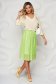 Fusta StarShinerS verde eleganta midi in clos cu elastic in talie din voal 2 - StarShinerS.ro