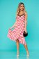 Rochie SunShine rosie de zi cu elastic in talie cu decolteu in v cu volanase la baza rochiei 3 - StarShinerS.ro