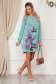 Elegant short cut turquoise dress StarShinerS a-line cloth with floral print 3 - StarShinerS.com