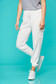 White trousers casual medium waist with elastic waist with laced details thin fabric 6 - StarShinerS.com