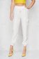 White trousers casual medium waist with elastic waist with laced details thin fabric 2 - StarShinerS.com