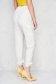 White trousers casual medium waist with elastic waist with laced details thin fabric 3 - StarShinerS.com