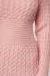 Rochie SunShine roz prafuit de zi scurta cu umeri goi din material tricotat 4 - StarShinerS.ro