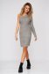 Grey dress daily short cut off-shoulder knitted fabric 3 - StarShinerS.com
