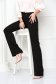 Black trousers flared slightly elastic fabric long - StarShinerS high waisted 4 - StarShinerS.com