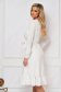 Dress white slightly elastic fabric midi cloche with elastic waist wrap over front - StarShinerS 2 - StarShinerS.com