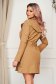 Casual cream trenchcoat arched cut accessorized with tied waistband 2 - StarShinerS.com