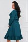 Dress green slightly elastic fabric midi cloche with elastic waist wrap over front - StarShinerS 2 - StarShinerS.com