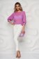 Purple elegant StarShinerS women`s blouse from veil fabric flared with 3/4 sleeves 3 - StarShinerS.com