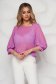 Purple elegant StarShinerS women`s blouse from veil fabric flared with 3/4 sleeves 1 - StarShinerS.com