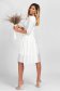 White dress midi cloche from satin buckle accessory 4 - StarShinerS.com