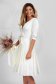 White dress midi cloche from satin buckle accessory 5 - StarShinerS.com