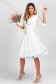 White dress midi cloche from satin buckle accessory 2 - StarShinerS.com
