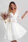 White dress midi cloche from satin buckle accessory 1 - StarShinerS.com
