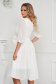 White dress midi cloche from satin buckle accessory 6 - StarShinerS.com