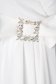 White dress midi cloche from satin buckle accessory 4 - StarShinerS.com