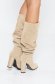 Cream casual boots chunky heel natural leather 2 - StarShinerS.com
