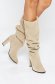 Cream casual boots chunky heel natural leather 1 - StarShinerS.com