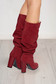 Burgundy casual boots chunky heel natural leather 2 - StarShinerS.com