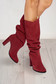 Burgundy casual boots chunky heel natural leather 3 - StarShinerS.com