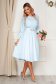 Dress StarShinerS lightblue occasional cloche with elastic waist with floral details 3 - StarShinerS.com