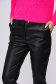 Black trousers casual with pockets from ecological leather 1 - StarShinerS.com