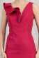 Rochie din stofa usor elastica fuchsia tip creion cu volanas si slit frontal - StarShinerS 7 - StarShinerS.ro