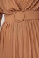 Cream dress elegant midi from veil fabric folded up cloche with elastic waist 4 - StarShinerS.com