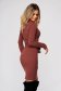 Rochie SunShine plamanie midi de zi tip creion din material tricotat cu decolteu in v 2 - StarShinerS.ro