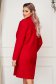 Red coat straight with pockets from non elastic fabric 3 - StarShinerS.com