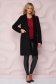 Black coat straight with pockets from non elastic fabric 6 - StarShinerS.com