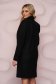 Black coat straight with pockets from non elastic fabric 3 - StarShinerS.com