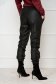 Pantaloni din piele ecologica negru conici cu elastic in talie - SunShine 3 - StarShinerS.ro