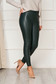 From ecological leather high waisted elastic waist darkgreen tights 1 - StarShinerS.com