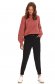 Black trousers casual medium waist conical accessorized with belt 2 - StarShinerS.com