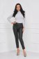 Casual black StarShinerS trousers from ecological leather with tented cut high waisted 3 - StarShinerS.com